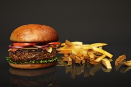 burger and chips cgi