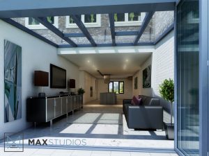 aluminium extension interior cgi